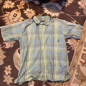 Patagonia Casual Plaid Shirt in Green and Blue